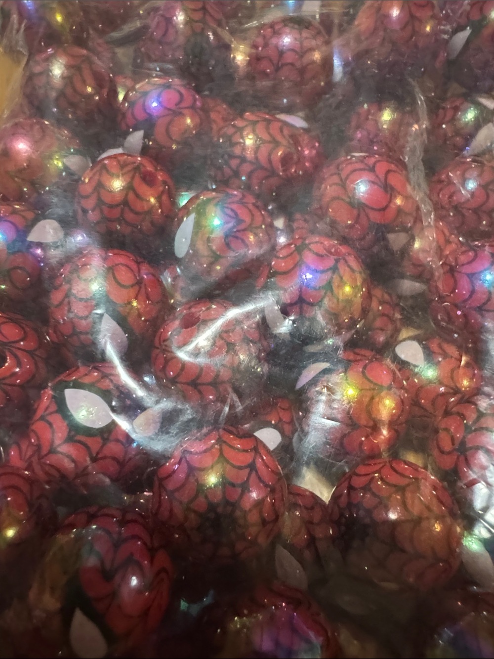 Spiderman lot of 20 beads 16 mm